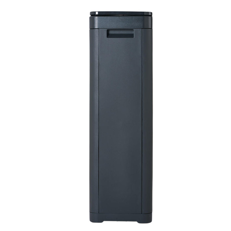 Plastic Touch Top Waste Bin, Black, 25