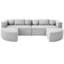 114.9" Boneless Modular With Curved - End Modules, Deep Seating, And Boucle Fabric In Grey For Combined Customizable Shape, Comfortable Seating Relaxing Space