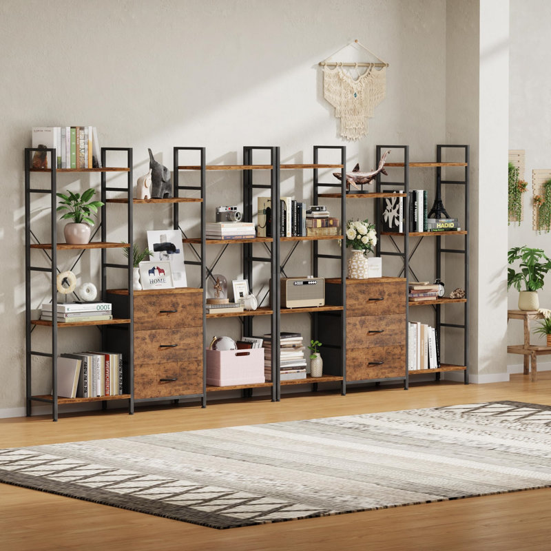 141.5cm H x 100cm W Metal Etagere Bookcase