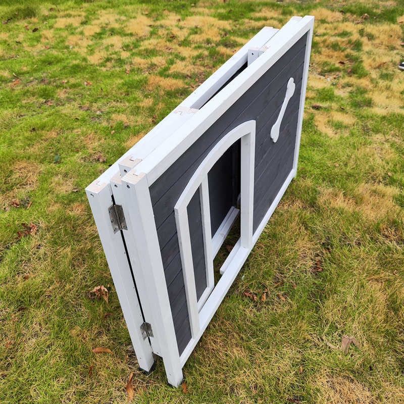 Grande niche pour chien en bois, cage extérieure imperméable, chenil coupe-vent et chaud facile à assembler