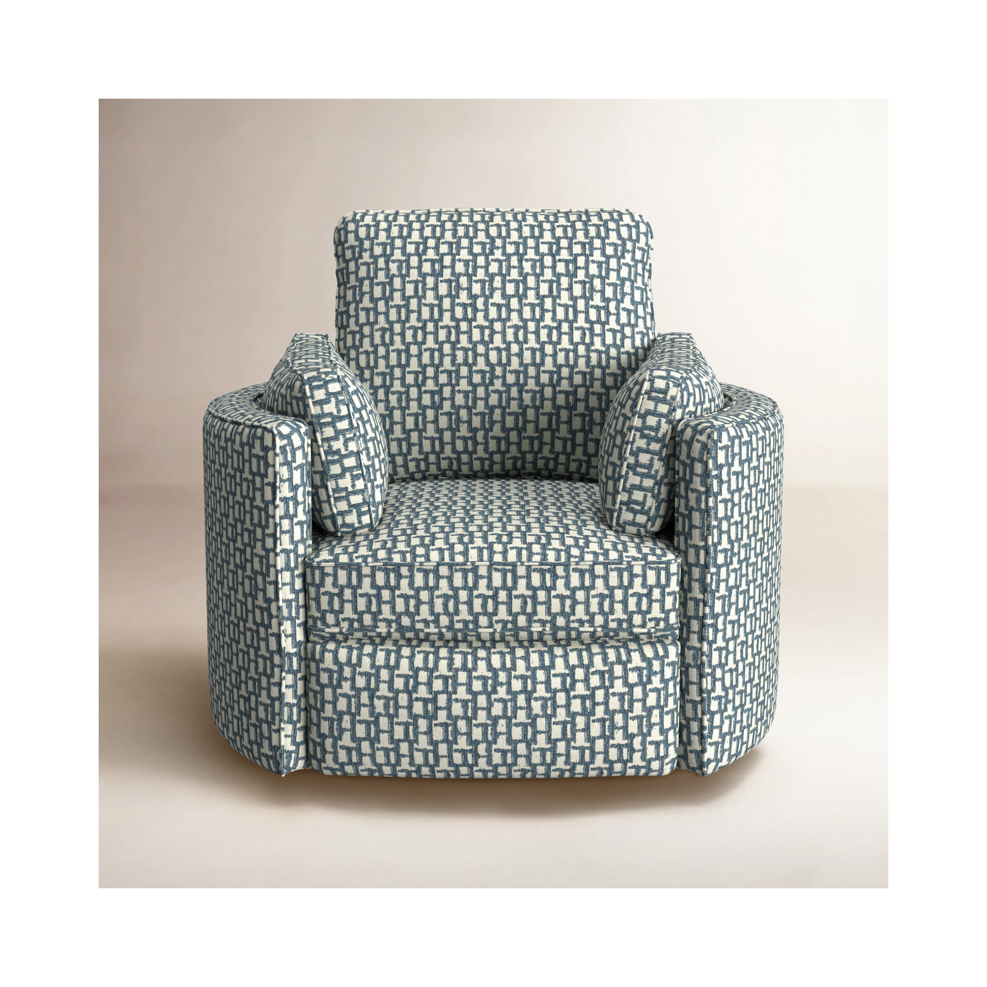 Swivel Barrel Recliner, Sinatra Chambray Performance, Manual