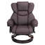 Fauteuil inclinable et repose-pieds 31 po contemporain en similicuir avec base pivotante en métal