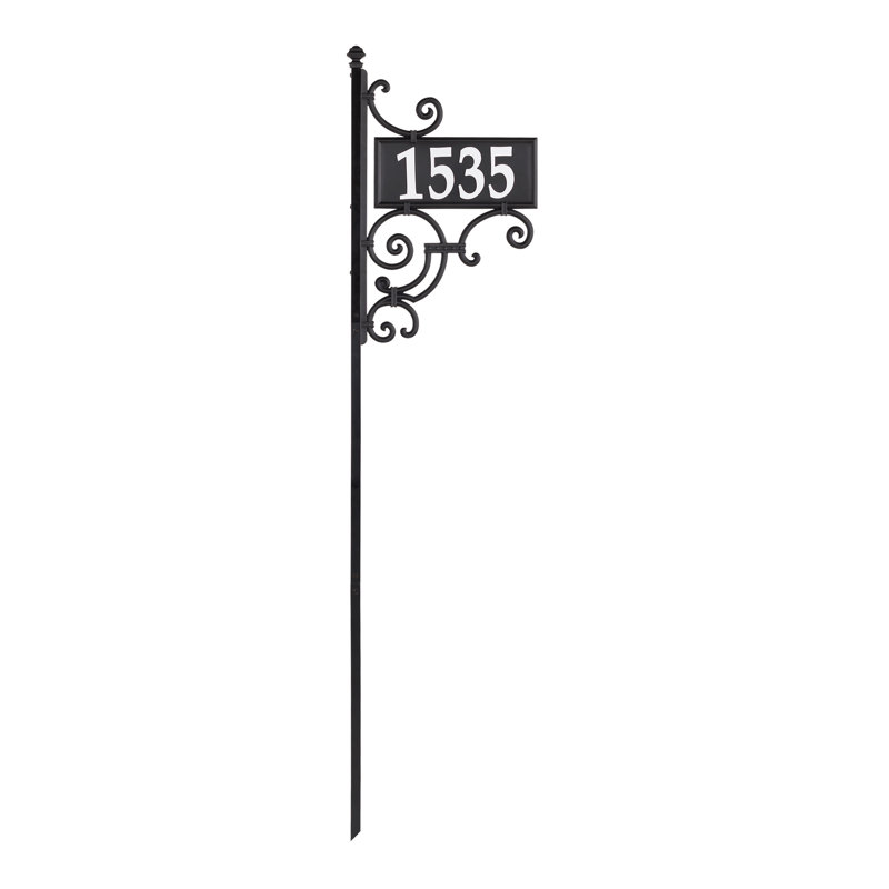Nite Bright Ironwork Reflective Address Post