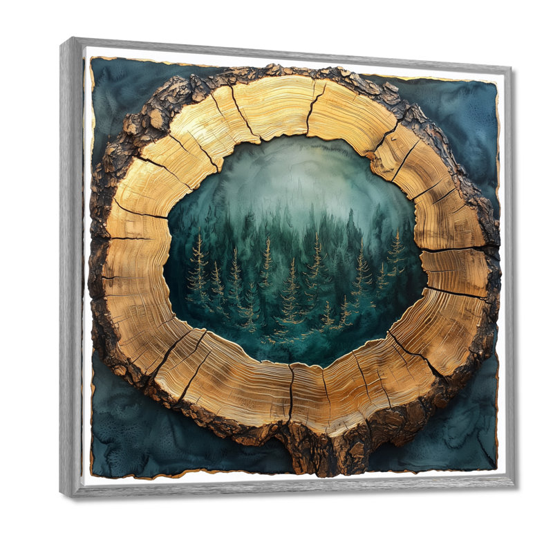 «Gilah Forest Emerald Ripples Through The Woods II», art mural forêt, H 16 po x l 16 po, Impression encadrée flottante