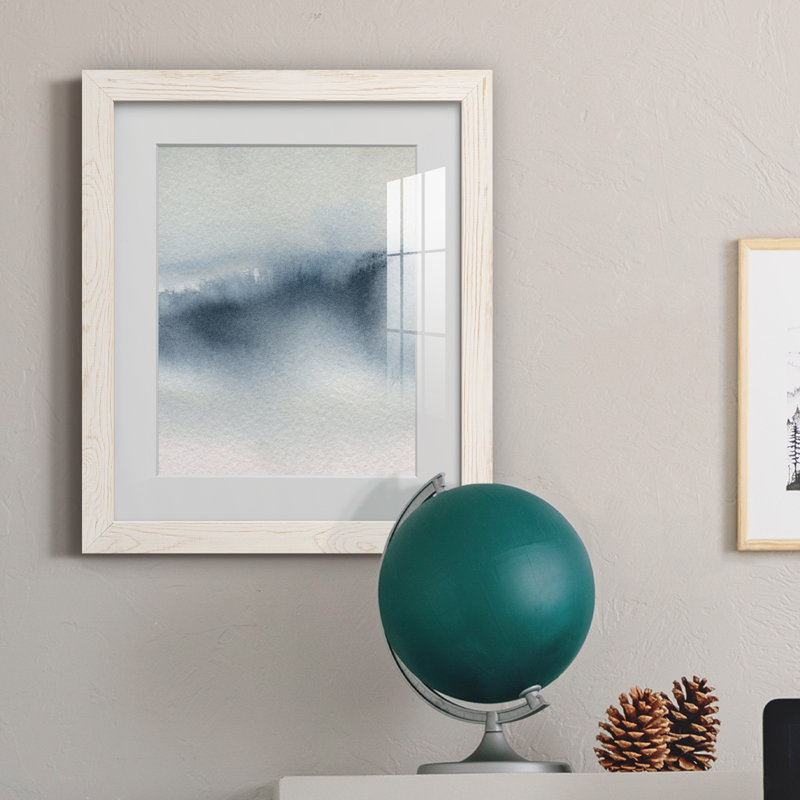 Summer Rain I - peinture encadrée, Papier encadré blanc, H 20 po x l 17 po x P 1,5 po