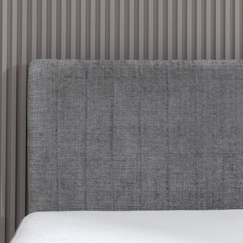 15" Thick Sponge Upholstered Compression Bed, Gray, Twin