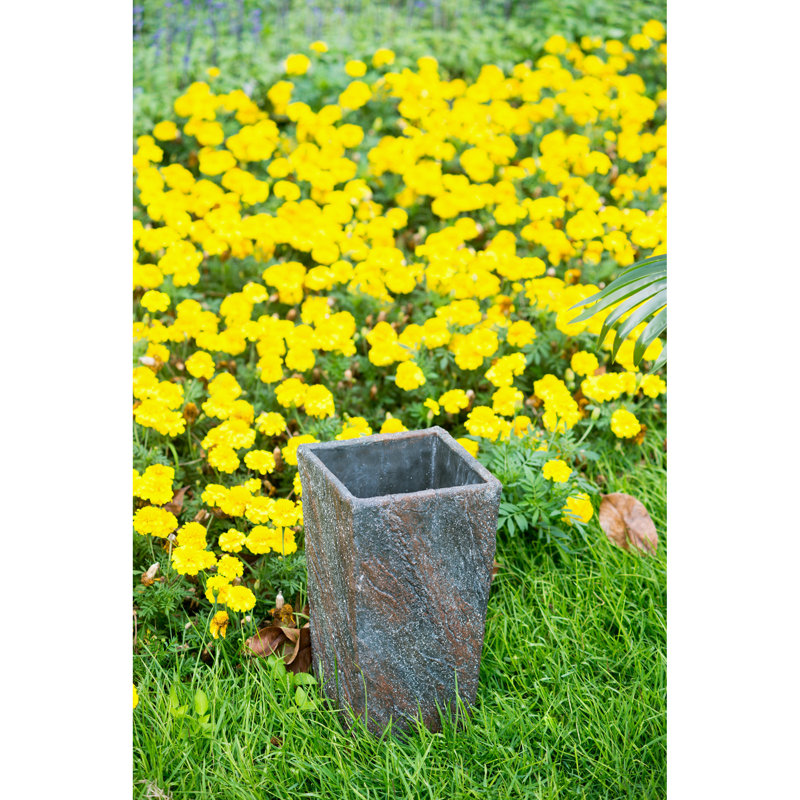9.4X9.4X18.1" Cement Planter Large, Indoor Outdoor Garden Functional  Decor, 18.13" H x 9.42" W x 9.42" D