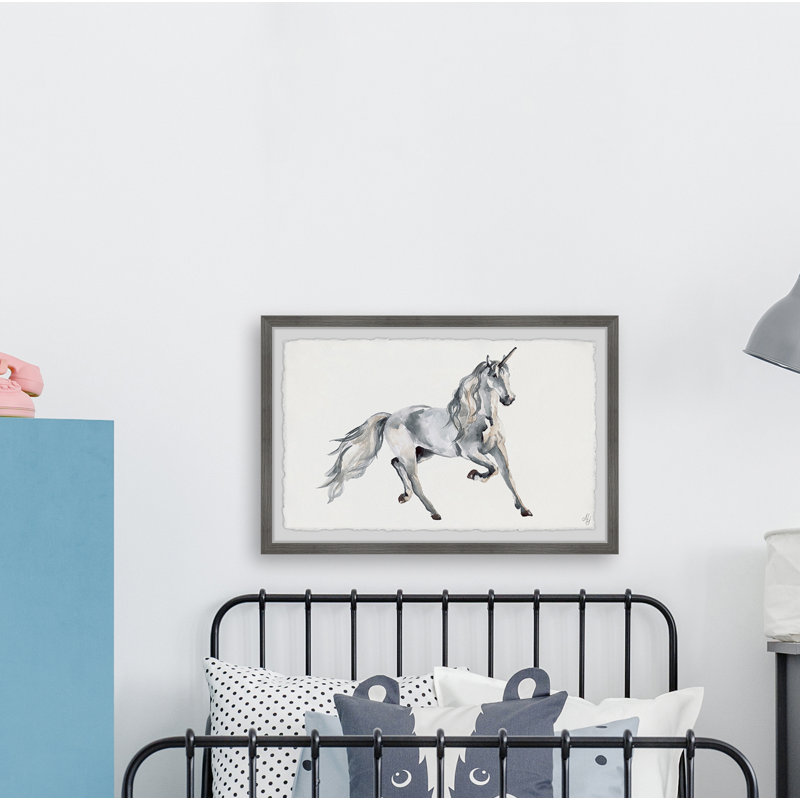 Crick Crick Silver Unicorn - Single Picture Frame Print, 20cm H x 30cm W
