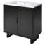 Meuble-lavabo de salle de bain avec lavabo simple, armoire encastrée combinée