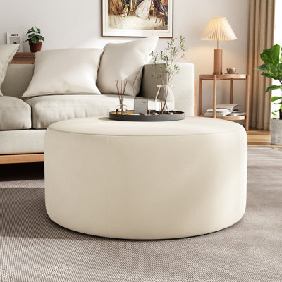 Velours crème pour le salon, 30 po x 16 po x 30 po, rembourré de mousse, élégant et pratique, s'adapte à divers styles de décoration