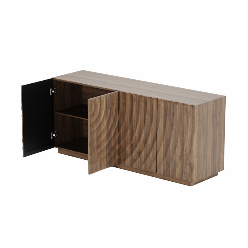 Buffets et buffets modernes en noyer avec rangement spacieux pour la cuisine et le salon