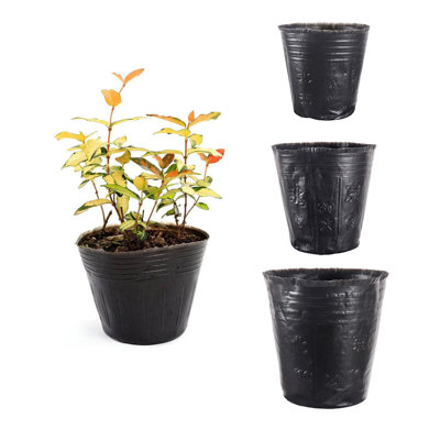 500 pots de pépinière, pot de semis en plastique souple noir avec trous de drainage pour une utilisation intérieure / extérieure, contenant de plantes à fleurs pour plantes grasses, boutures, repiquage, jardin