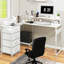 L-Shaped  Computer Desk with Built-In Electrical Outlet-311864644