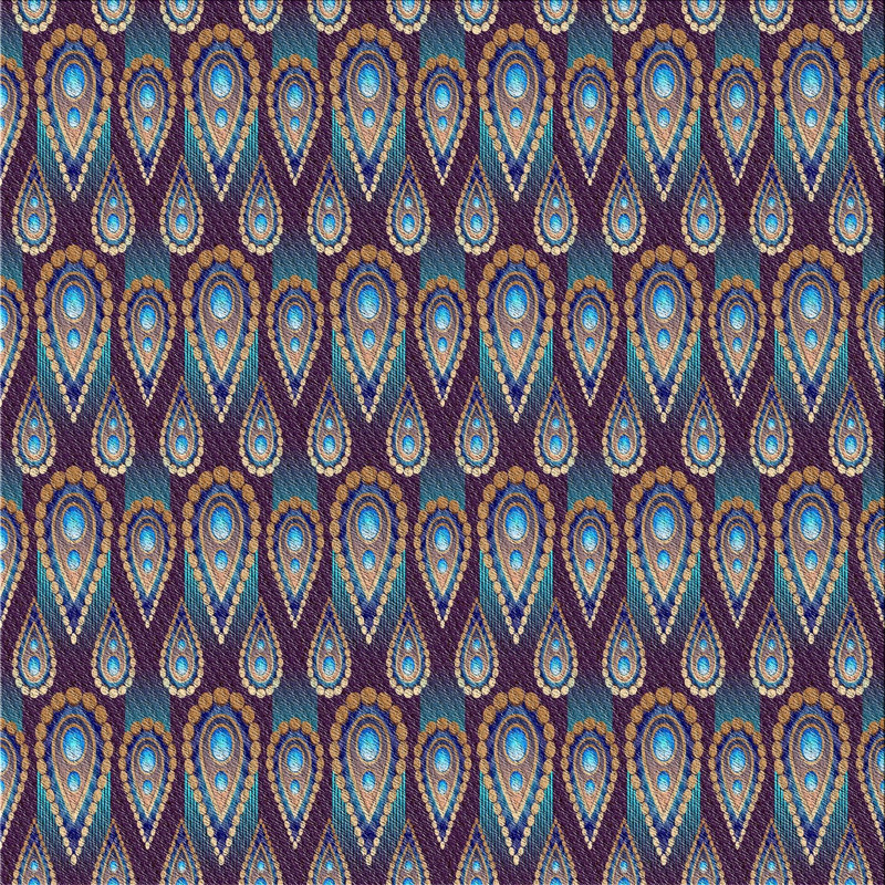 Tapis décoratif bleu Cachemire piland, Carré 6 pi