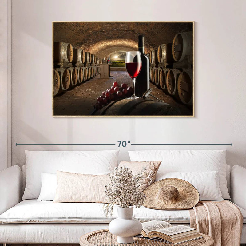 Winery, Cadre flottant en bois naturel, 46 po x 31 po