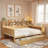 Wooden Daybed With Storage Shelves, 2 Storage Drawers And Study Desk-1608798031