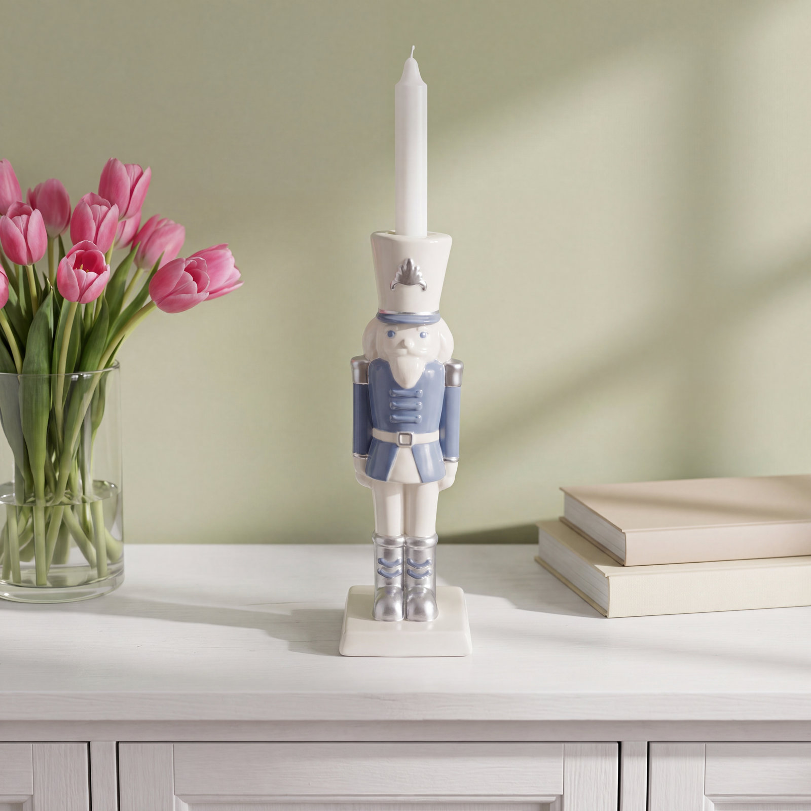 Porcelain Nutcracker Candlestick Holder