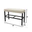 Banc de style industriel à hauteur de comptoir beige pour mobilier de salle à manger rustique