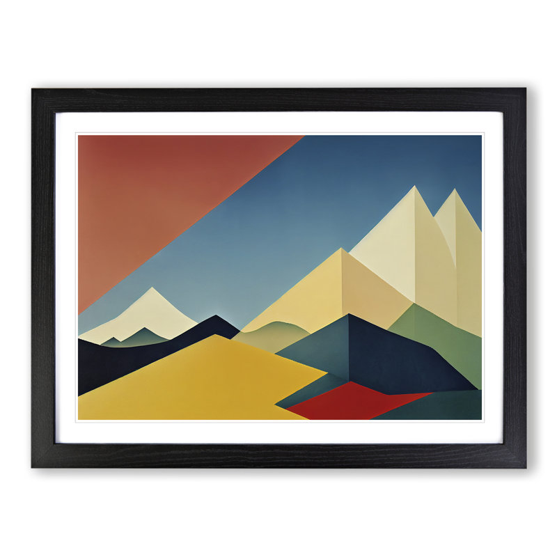 Abstract Mountain Range Vol.2 - Framed Print, Black, 46cm H x 64cm W x 2cm D