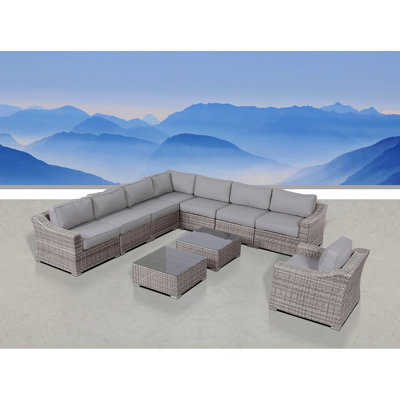 Fully Assembled 7-Person Wicker Patio Seating Group With Cushions