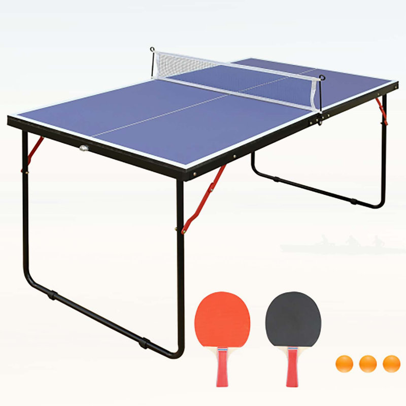 Table de tennis de table pliable 4,5 pi avec filet et 2 raquettes