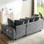 Canapé modulaire gris de 83 po avec rangement spacieux, poches latérales amovibles et coussins confortables pour le salon, les sièges de soutien-1672167887