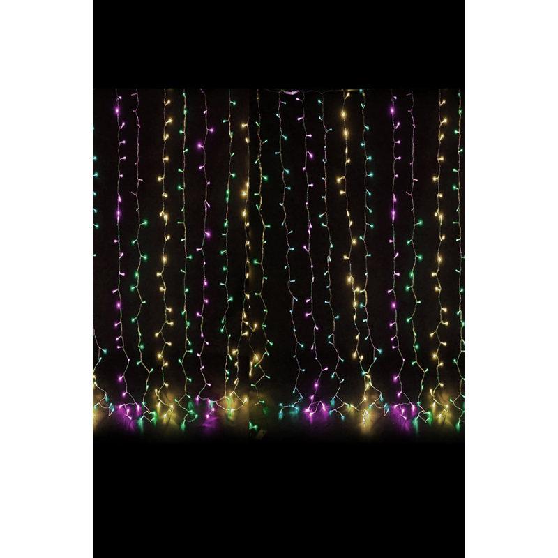 Rideau 300 lumières glaçons, Multicolore