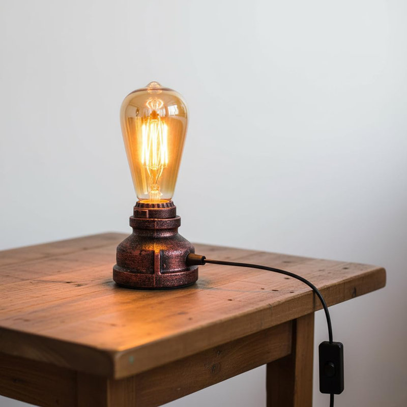 Metal Desk Lamp, Rustic Red