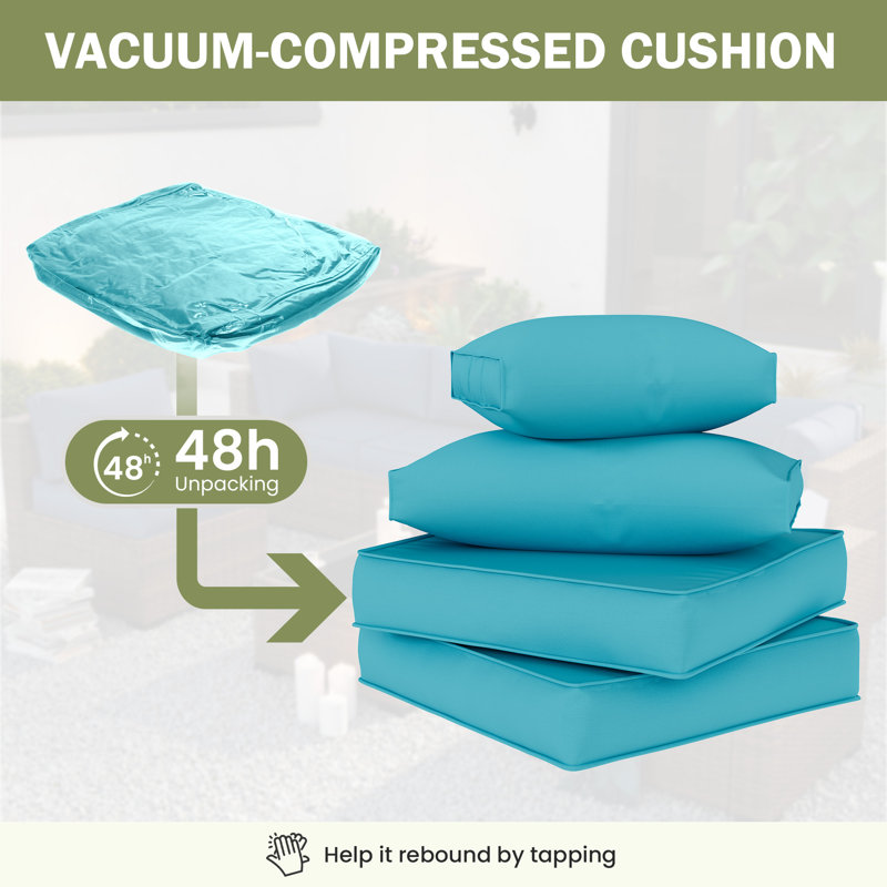 14-Piece Outdoor Sectional Cushions Set, Replacement Patio Cushions with Water-Resistant & Fade-Resistant Fabric, Non-Slip Seat Cushions with Zippered Covers for Patio Furniture