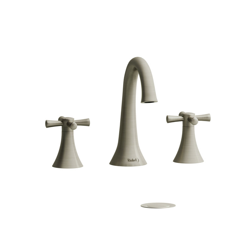 Robinet de lavabo Edge, Nickel brossé, 1,5 gallons par minute, Poignée en croix