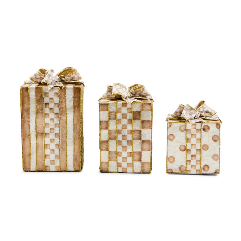 Mocha Capiz Gift Boxes, Set Of 3