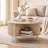 32'' Round Lift-Top Coffee Table with Tambour Sliding Door Storage-2058137055