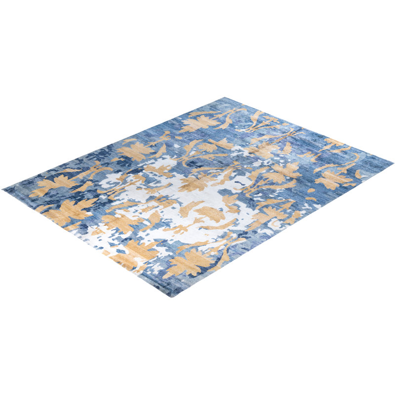 Overdyed One-of-a-Kind Rectangle 9'2" X 11'10" Hand Knotted Area Rug