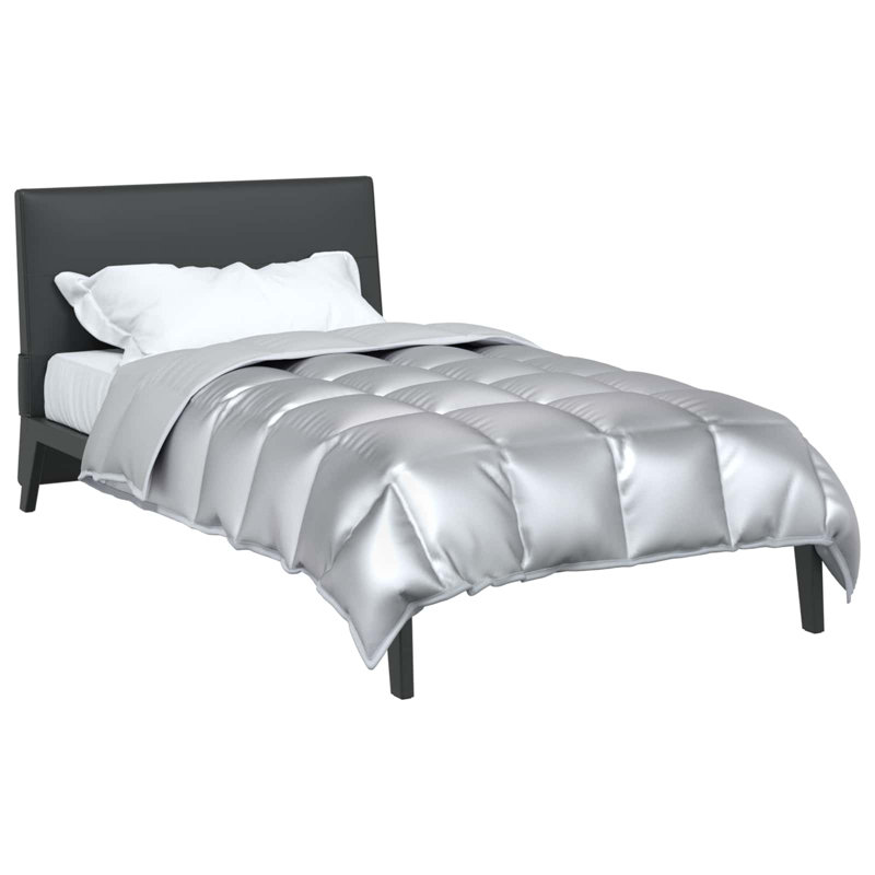  Winter Duvet Silver 220 X 140 Cm Satin And Microfiber, Single