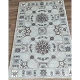 Tiny Knots Wool Oriental Area Rug in Crescent Light