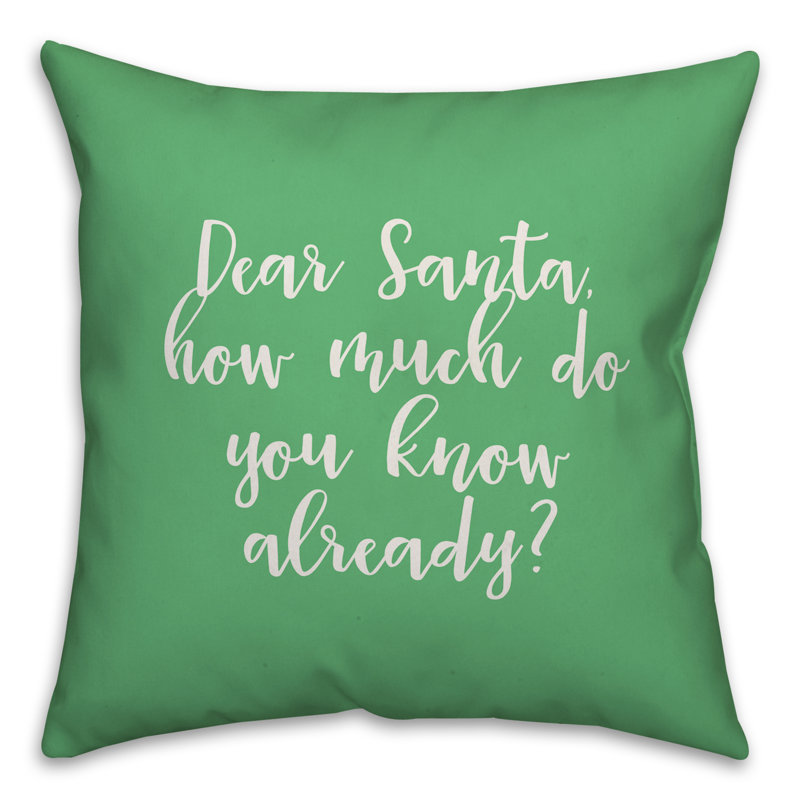  Cher oreiller du Père Noël, Vert clair, Housse de coussin