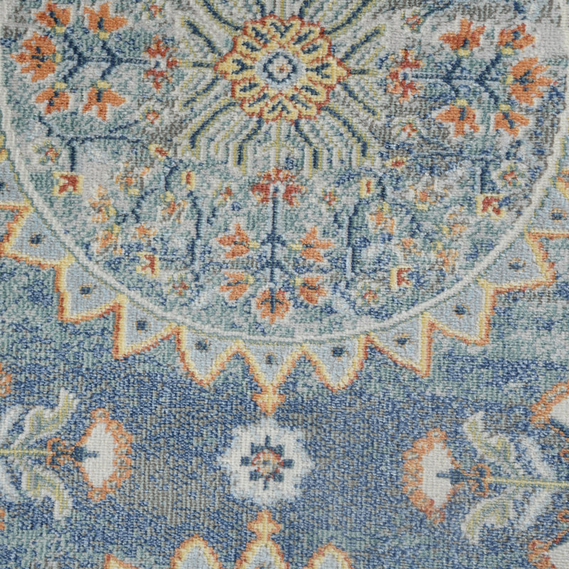 Colista Traditional Medallion Durable Performance Indoor / Outdoor Area Rug, Rectangle 5'1" x 7'6"