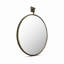 Miroir, rond, cadre en fer, panneau arrière en panneau de fibres à densité moyenne, profil transitionnel Heritage, laiton vieilli