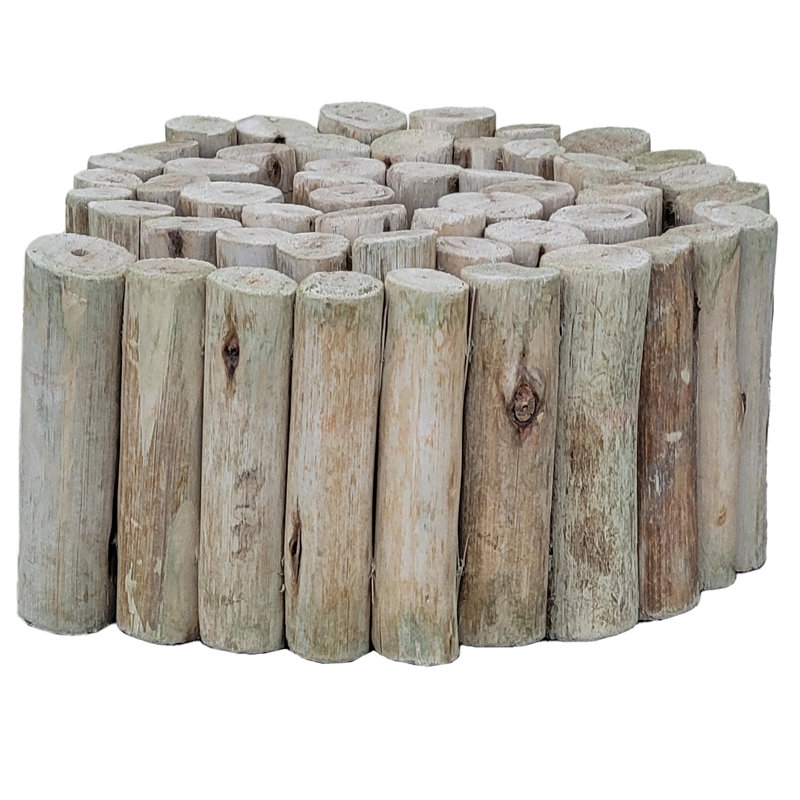 Natural Eucalyptus Wood Garden Border Edging, 6'' H x 72'' L