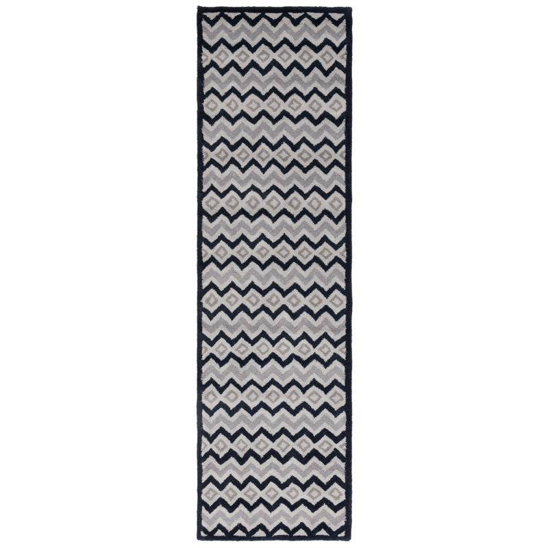 Zeinoun Hand Tufted Wool Chevron Rug, Runner 2'3" x 8'