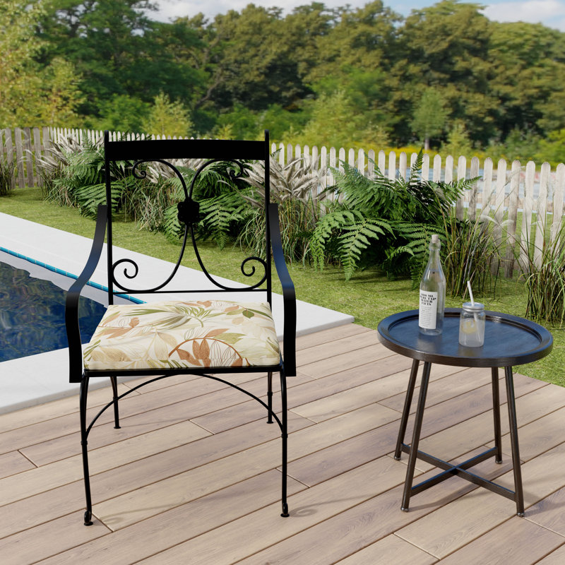 19" x 17" Outdoor Seat Cushion with Ties, Oasis Nutmeg