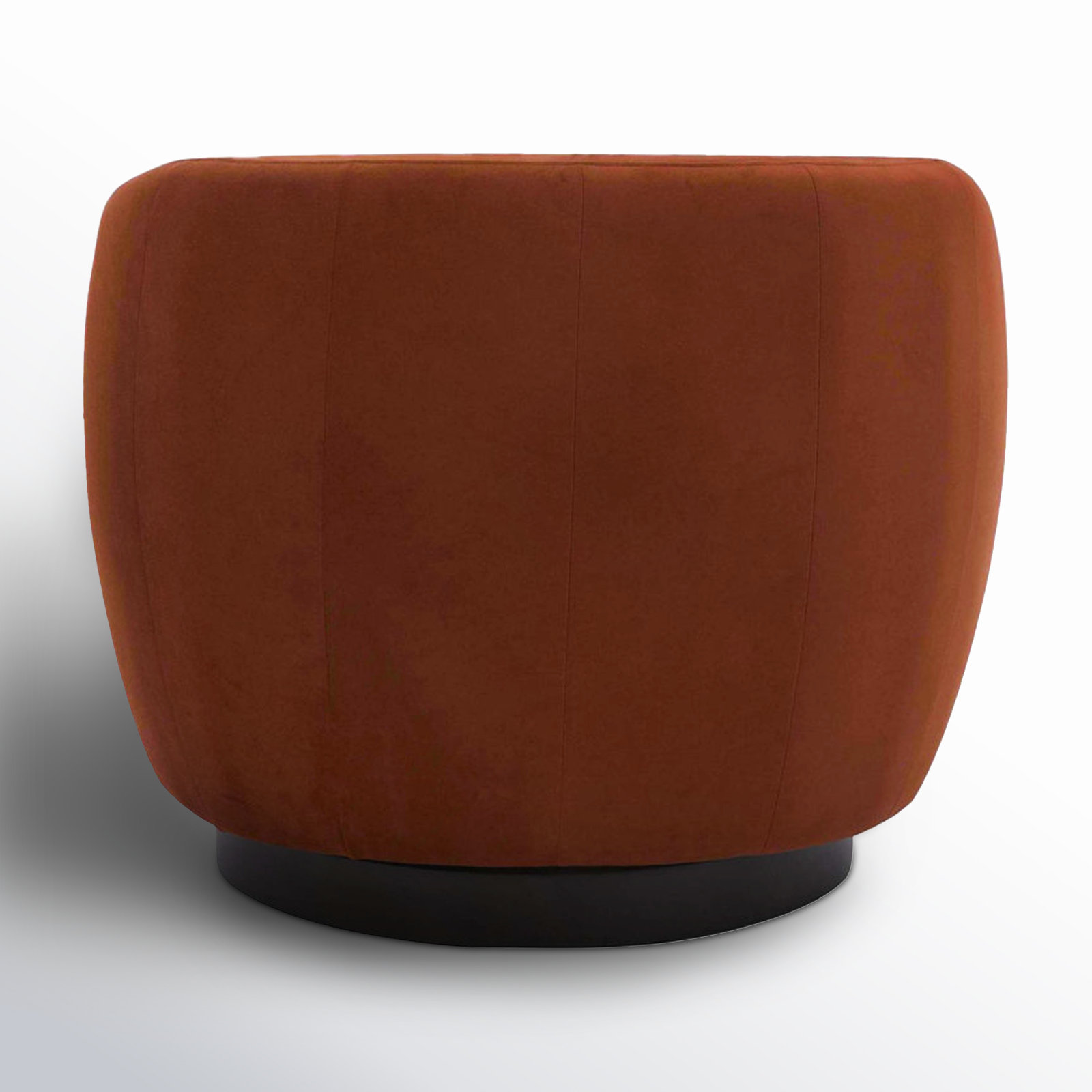 Marcy Swivel Barrel Chair, Bella Burnt Orange Performance Velvet