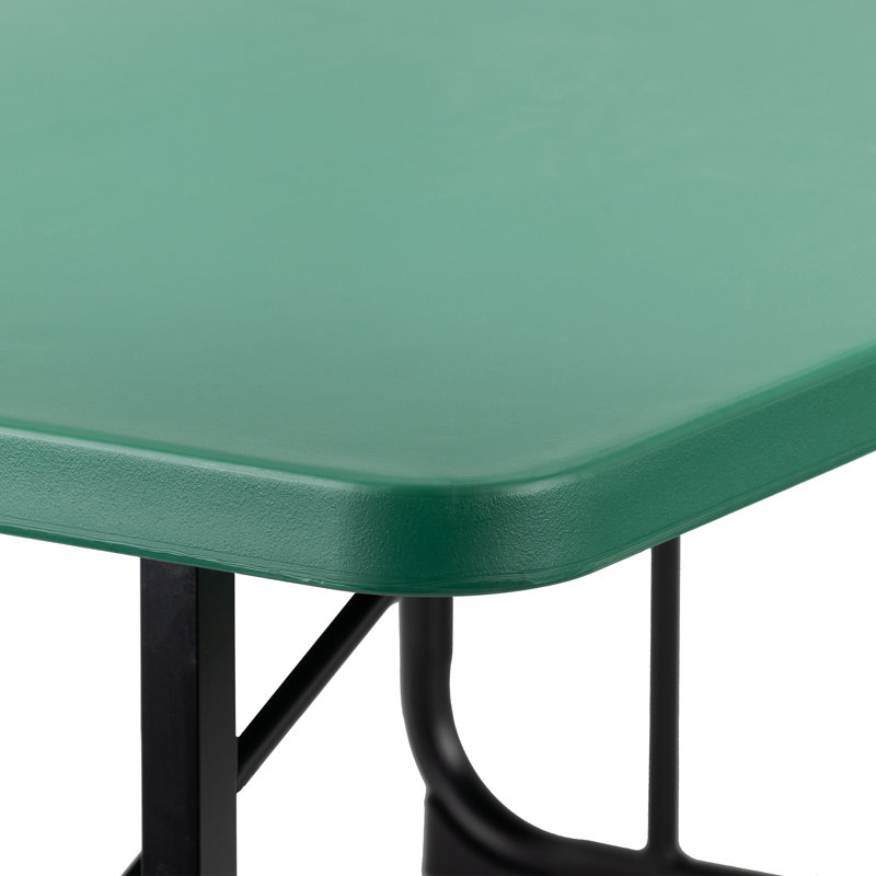 Rectangular Blow-Molded Plastic Outdoor Picnic Table with Benches