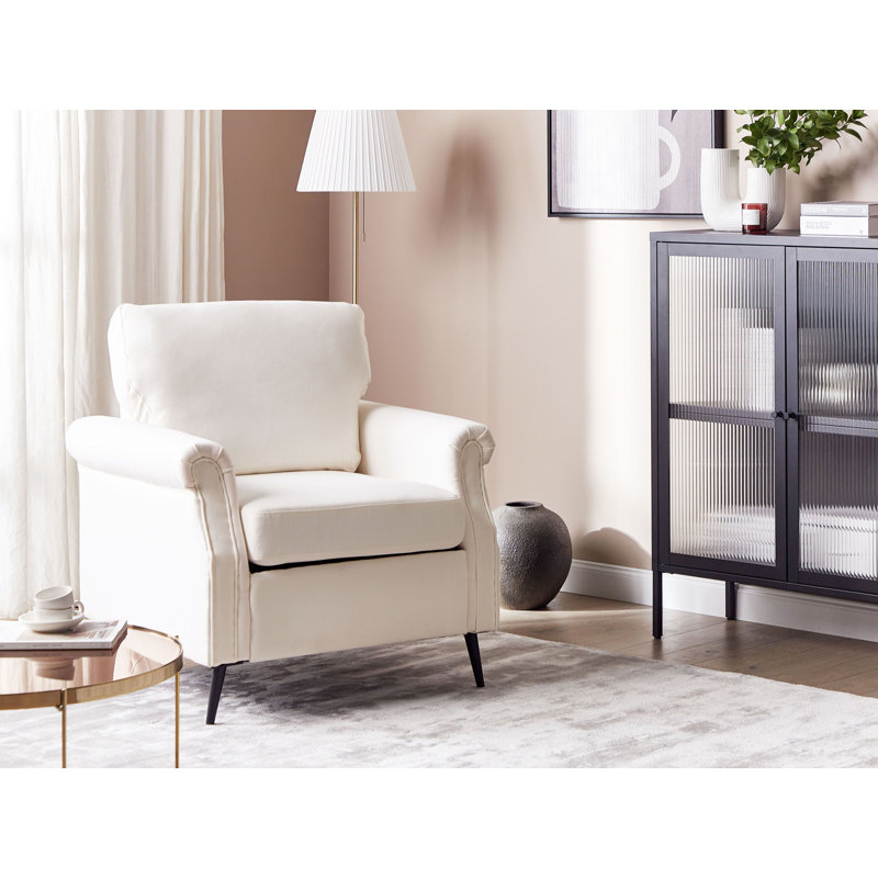 Amaya Velvet Armchair, White