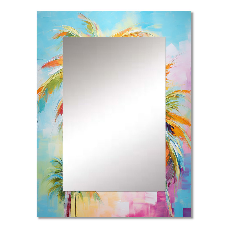 Popart Palm Trees III - Miroir mural tropical, 32 po x 24 po