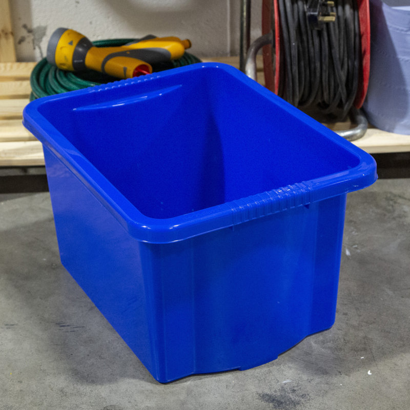 Wham Stack & Store 24L Plastic Organiser Box, Blue