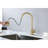 Brushed Gold Kitchen Faucet With Pullout Spray, Stainless Steel Fabrication, 360 Rotating Nozzle, Corrosion & Rust Protection Function-2124299551
