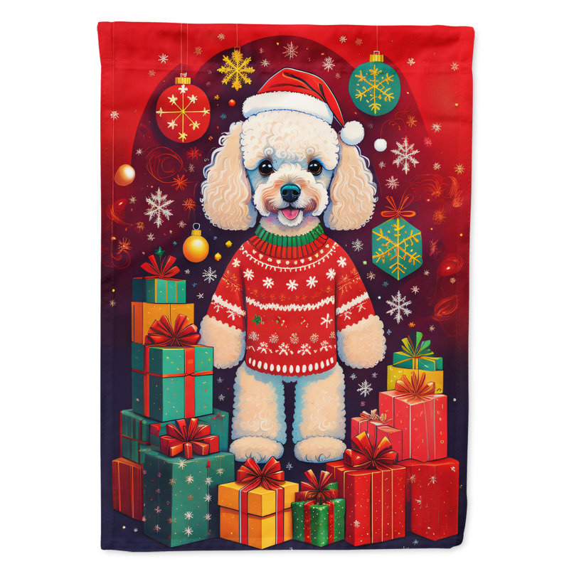 Drapeau de maison de Noël en polyester à double face H 40 po x l 28 po