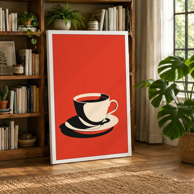 Retro Coffee Cup Mid-Century - Wrapped Canvas