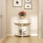 Artisan-Crafted Wave-Pattern Demi-Lune Console Table With Creamy White Finish,Unique Half Moon Design End Table With 2 Storage Drawers And Bottom Shelf-1867309441